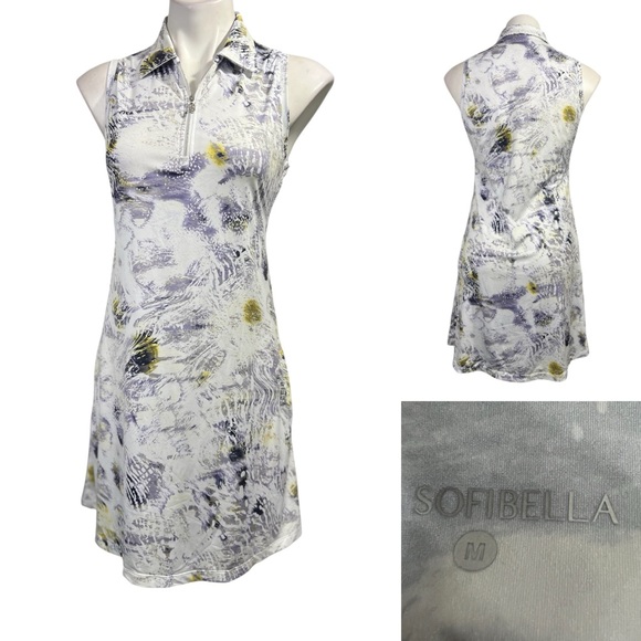 Women's Printed Dress - White and Gray - Picture 1 of 6